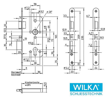 WILKA 5495 selbstverriegelndes Einsteckschloss