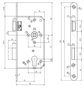 Korridorschloss 242 PAF 