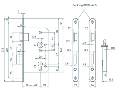 Korridorschloss 260 P 