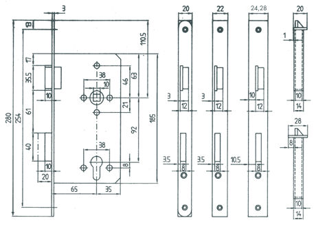 Haustürschloss nach DIN 18251-1  290 P