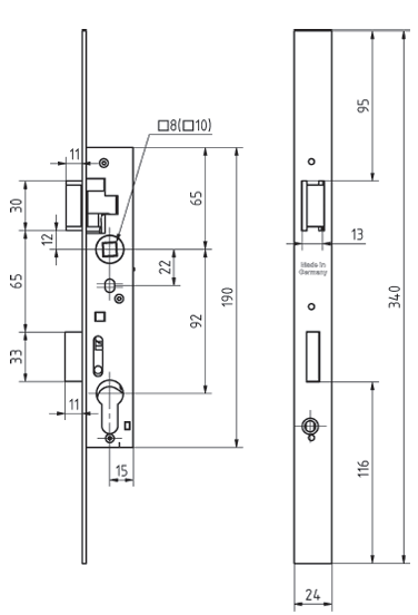 Rohrrahmenschloss mit Reparaturstulp 1004 R  