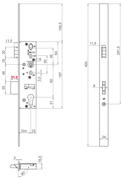 Rohrrahmenschloss mit Reparaturstulp 1005 R 