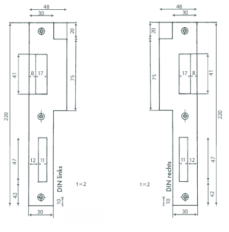 5 HT, links / 6 HT, rechts, Haustür-Lappenbleche