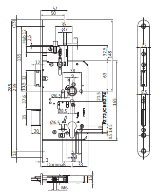BKS Feuerschutztürschloss B-2338