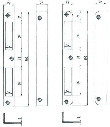 4 HT, Haustür-Winkelbleche