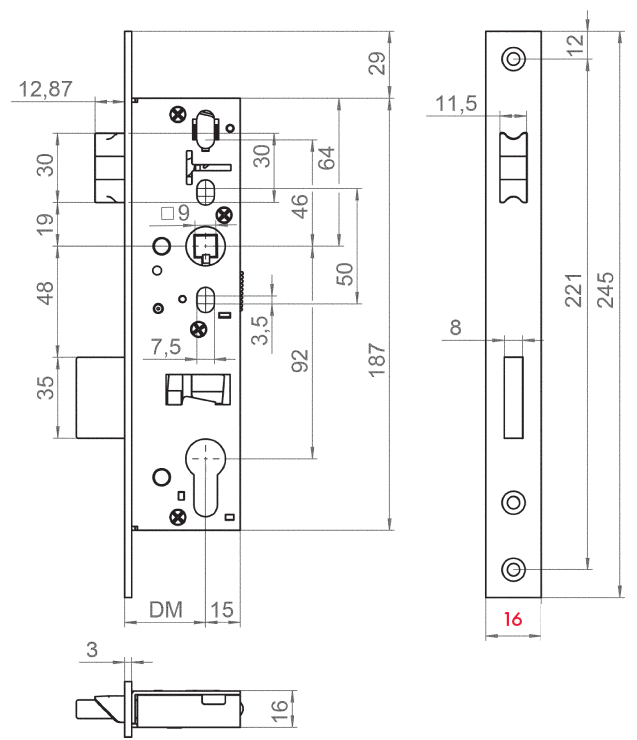 Rohrrahmenschloss 49 P