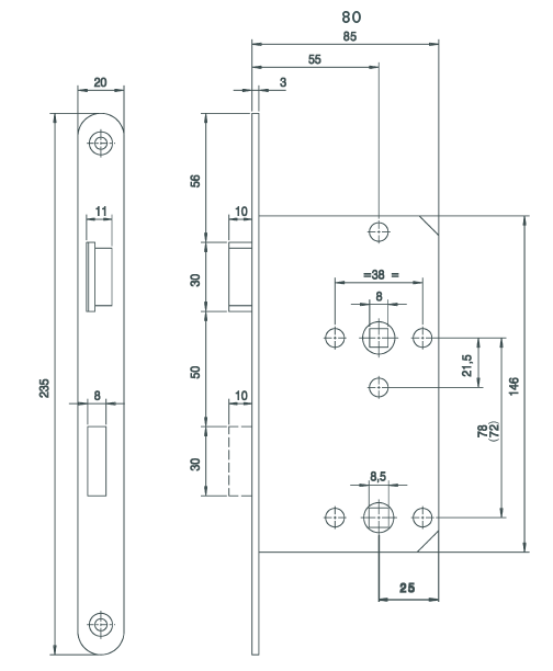 Badezellenschloss 280 K 